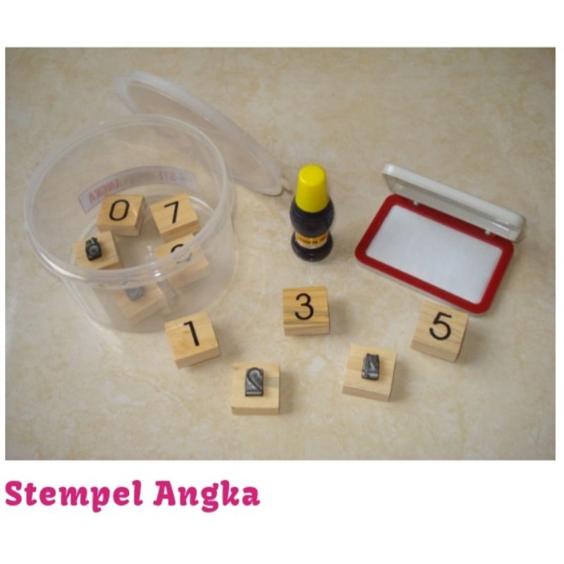 Mainan Kayu Edukasi Stempel Angka