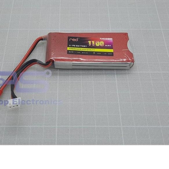 Red Lipo Battrey 1100mAh 2S 25C JST