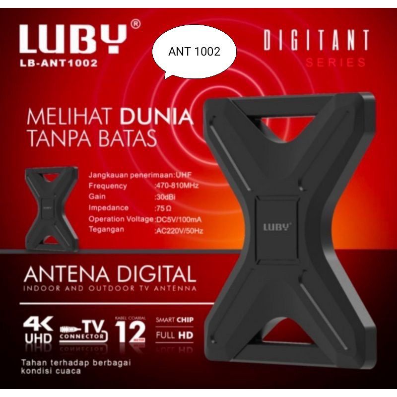 Antena Digital Luby LB-ANT1002 / Antena Tv Indoor Outdoor Luby LB-ANT1001 Antena Luar/Dalam  Digital