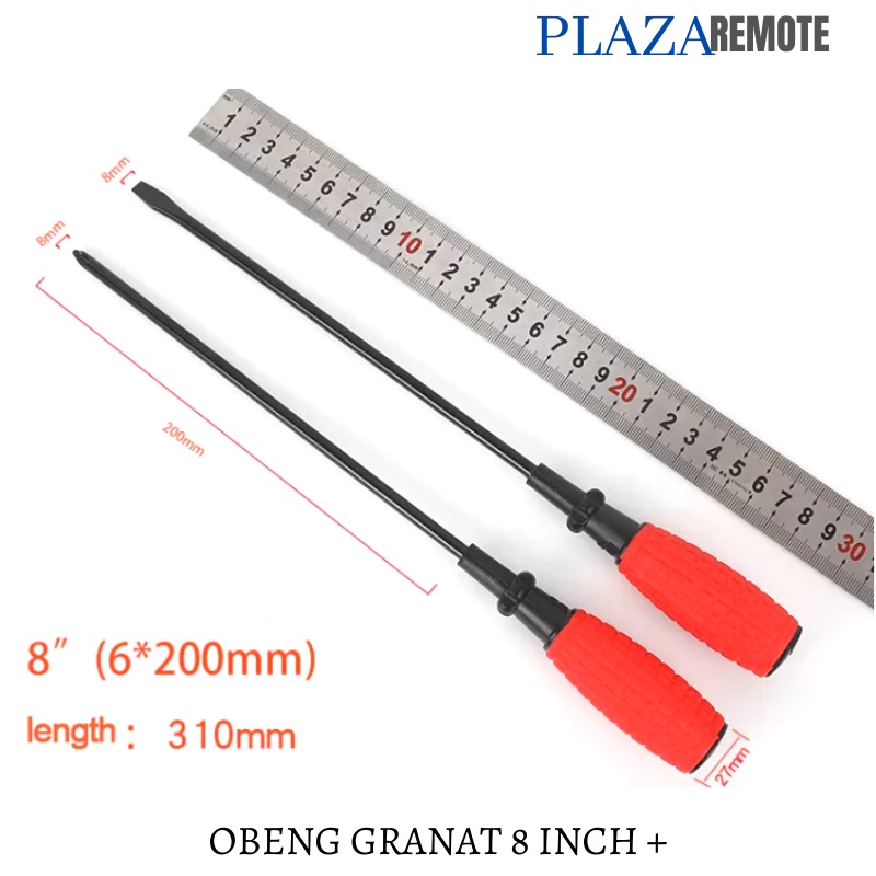 OBENG KARET MERAH 8 INCH SCREWDRIVER PLUS