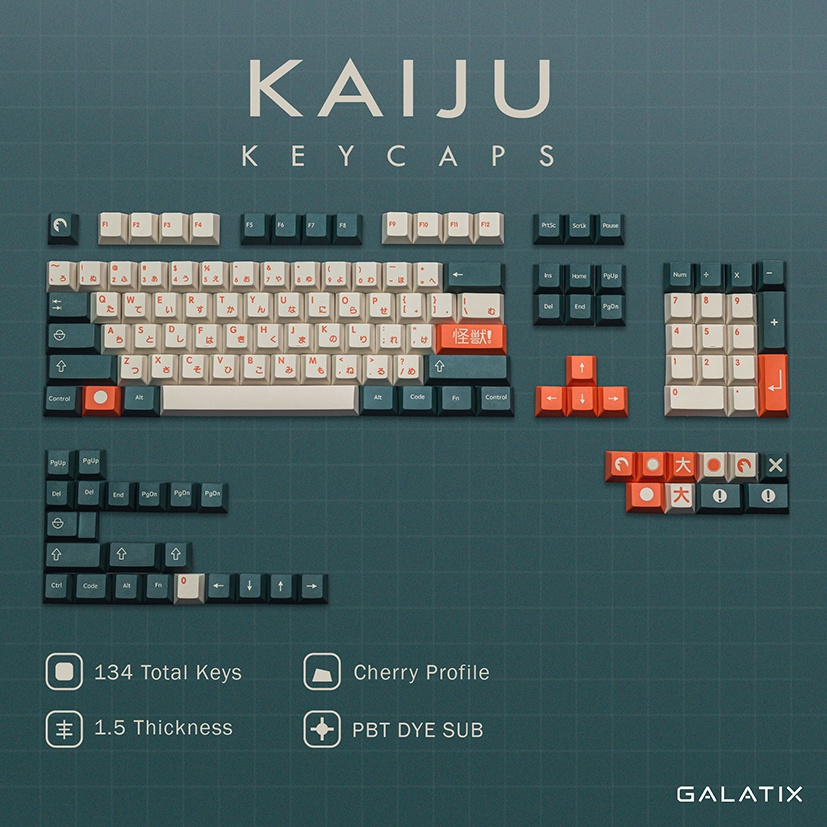Keycaps Kaiju Japanase Cherry Profile Keycap Jepang Japan PBT Material