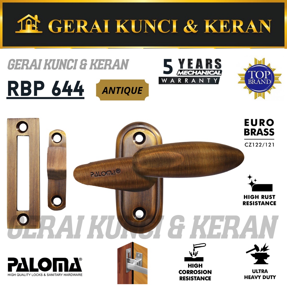 PALOMA RBP 644 RAMBUNCIS PALOMA PAVIA AB SLOT KUNCI GRENDEL JENDELA ANTIK