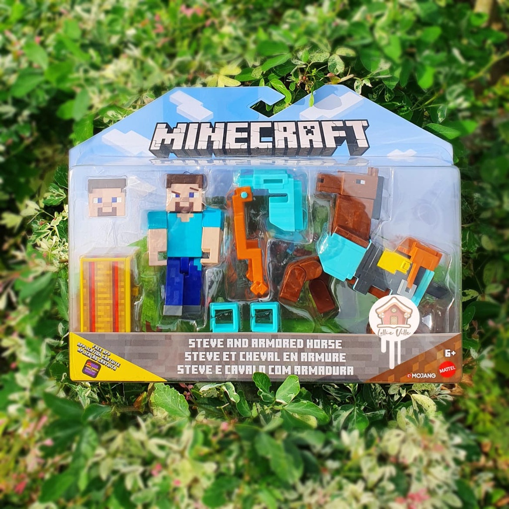 Minecraft Comic Maker 2pack Figures Steve and Armored Horse