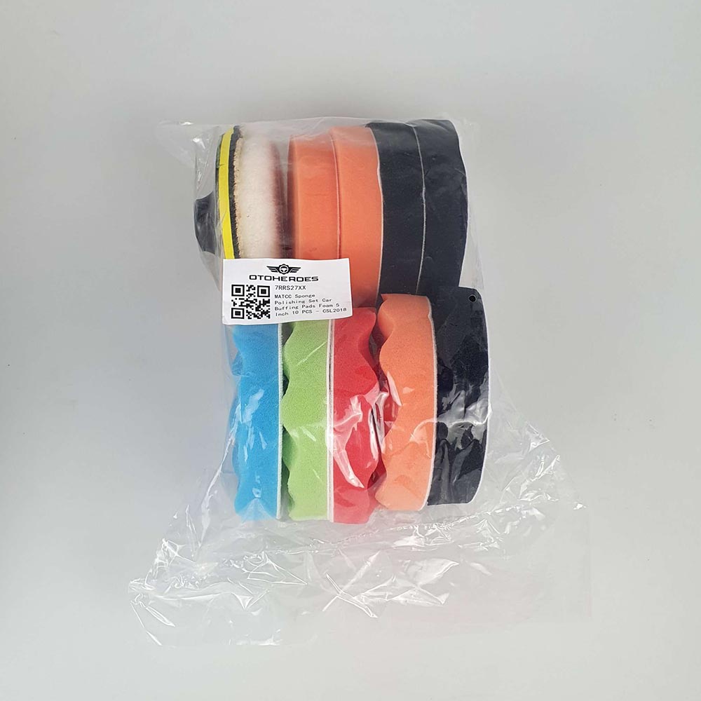 Paket Set Sponge Polishing Mobil Buffing Pads Foam Poles Kilat Mobil Motor Ukuran 5 Inch Isi 10 PCS