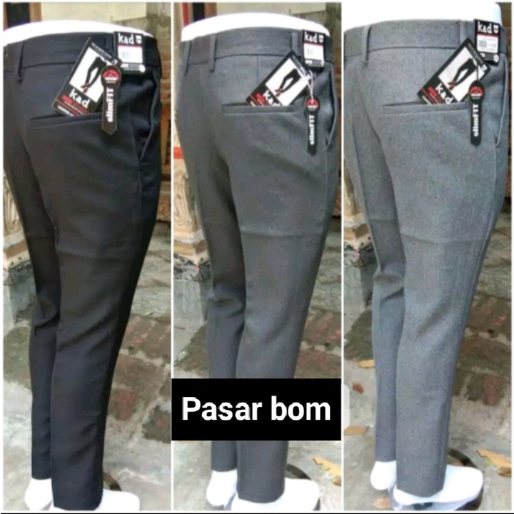 CELANA KANTOR FORMAL PRIA SLIMFIT BAHAN DASAR KAIN WOLL