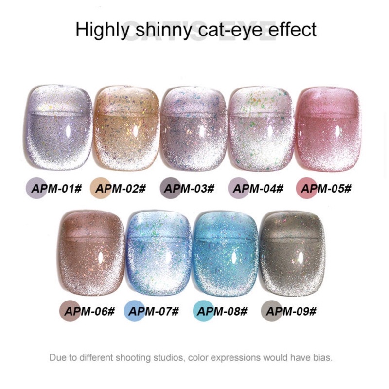 AS APM Cat Eye Starlight NAILS POLISH GEL KUTEK GEL 15ml Soak Off UV Gel