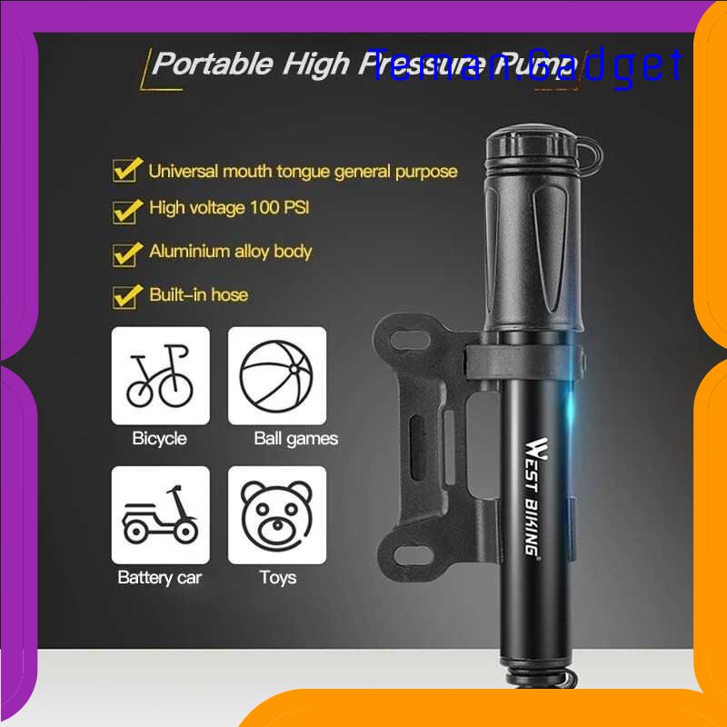 TG-SPD West Biking Pompa Manual Ban Sepeda Mini Bike Pump 100 PSI - A1-4-5