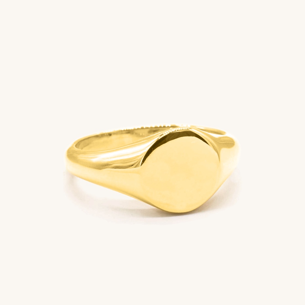 Cincin Emas 21K - Round Signet Ring - Cincin Emas 21K Kadar 875