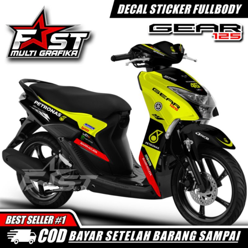 Decal stiker Yamaha Decal stiker Yamaha Gear 125 Petronas Striping yamaha