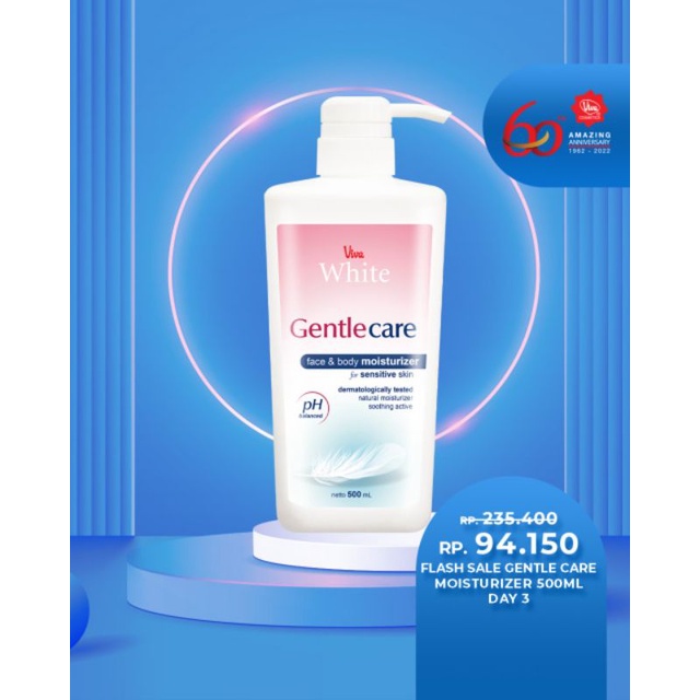 Gentle Care Face &amp; Body Moisturizer 500 ml Viva Expired 08/23 atau Expired 10/23