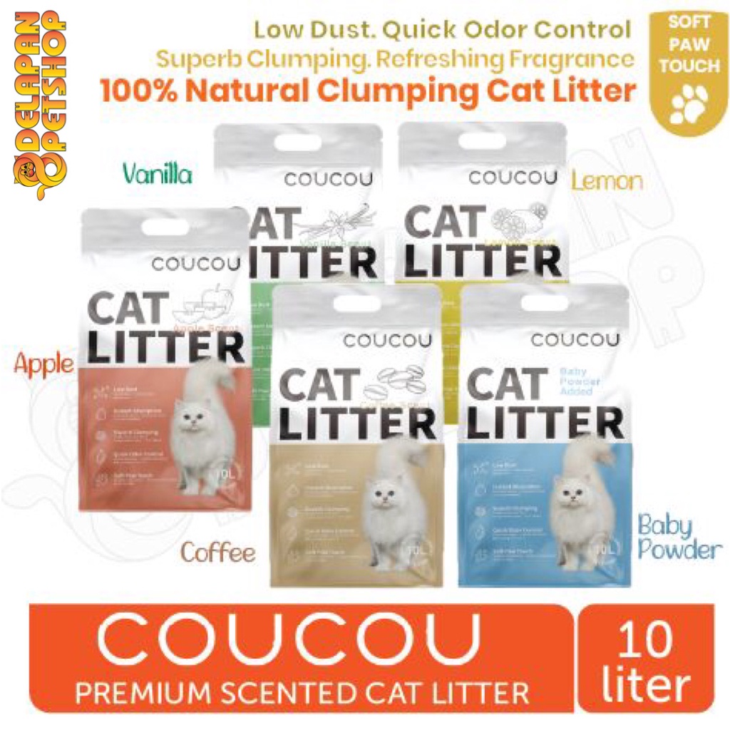 COUCOU Super Premium Cat Litter 10 Liter / Pasir Kucing Gumpal Wangi