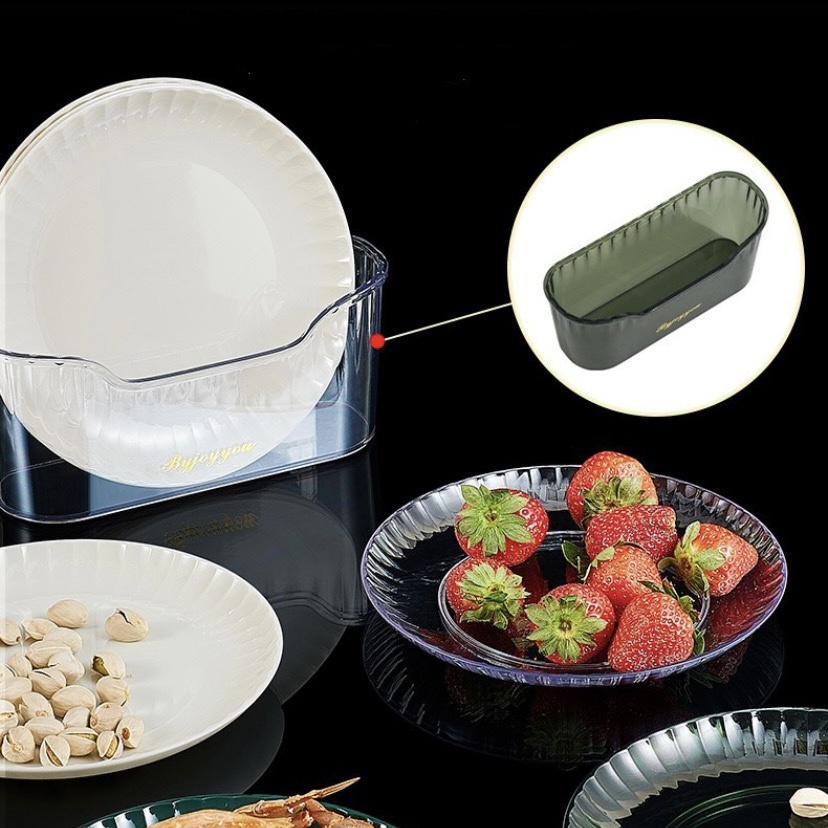 Piring Makan Set | Set Piring Plastik Transparan | Piring Plastik Bening | Piring Transparan | Pirin