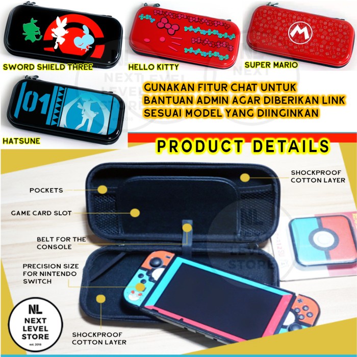Hunter Rising Gametech Storage Bag Nintendo Switch Case Pouch Original