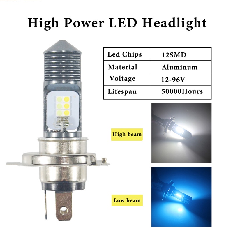 Lampu Sepeda Motor LED H6 P15D H6W H4 Led Canbus Lampu Bohlam Lampu Moto Lampu Hi Low Beam Sepeda Motor Fog Lamp 12V 600