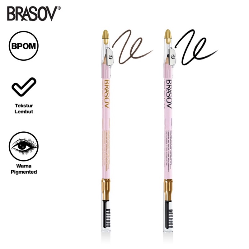 Brasov Eyebrow Pencil Type A 3in1 Black | Brown