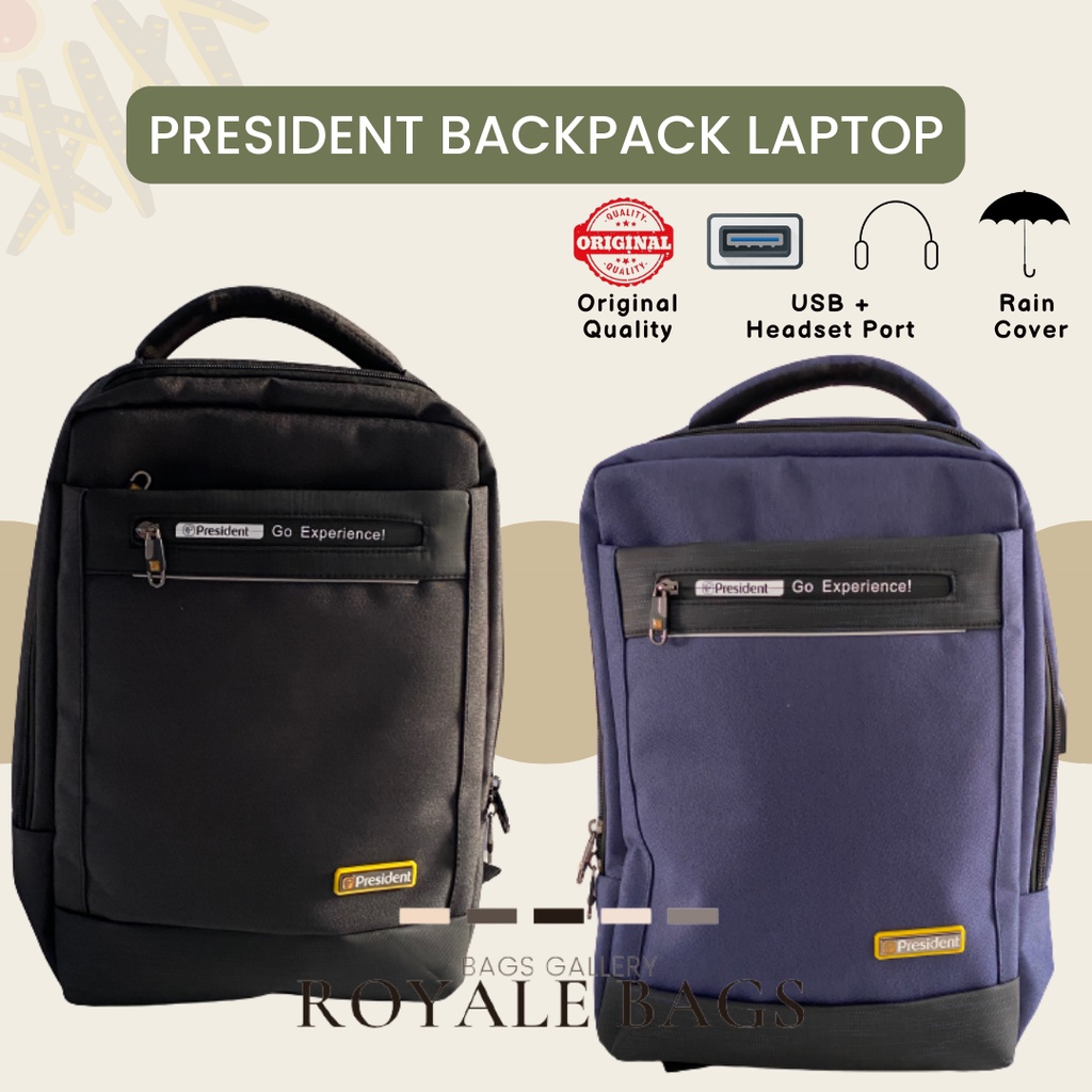 Jual President Tas Ransel Laptop Original Office Backpack USB Port