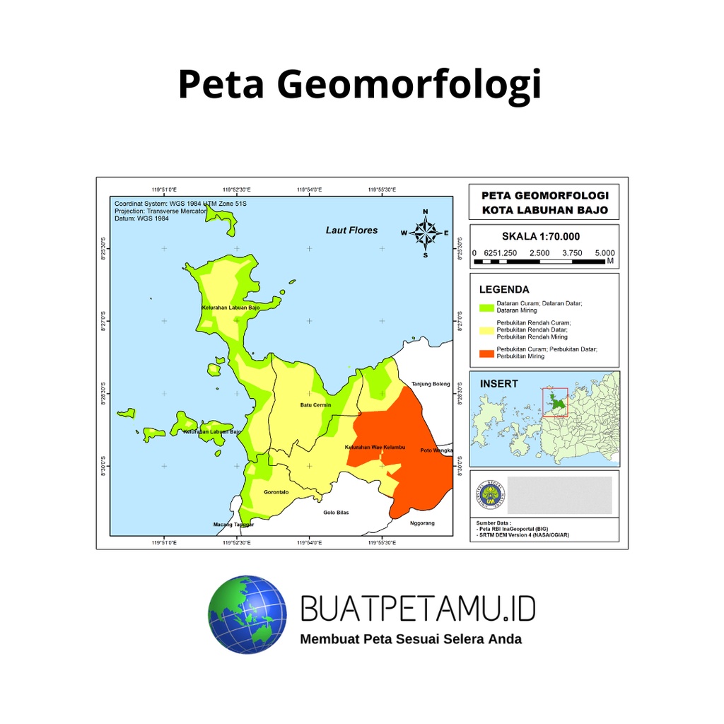 Jual Jasa Buat Peta Tematik Geomorfologi Custom Digital Dan Cetak Cepat