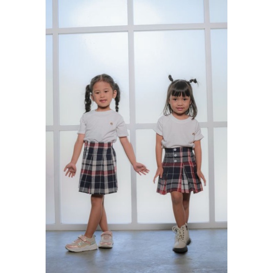 FLANEL SKIRT - Promo 10.10 Rok Anak Korea kain nyaman Anak Cewek kotak kotak  Perempuan Lucu Kiyowo Murah 1-6 Tahun