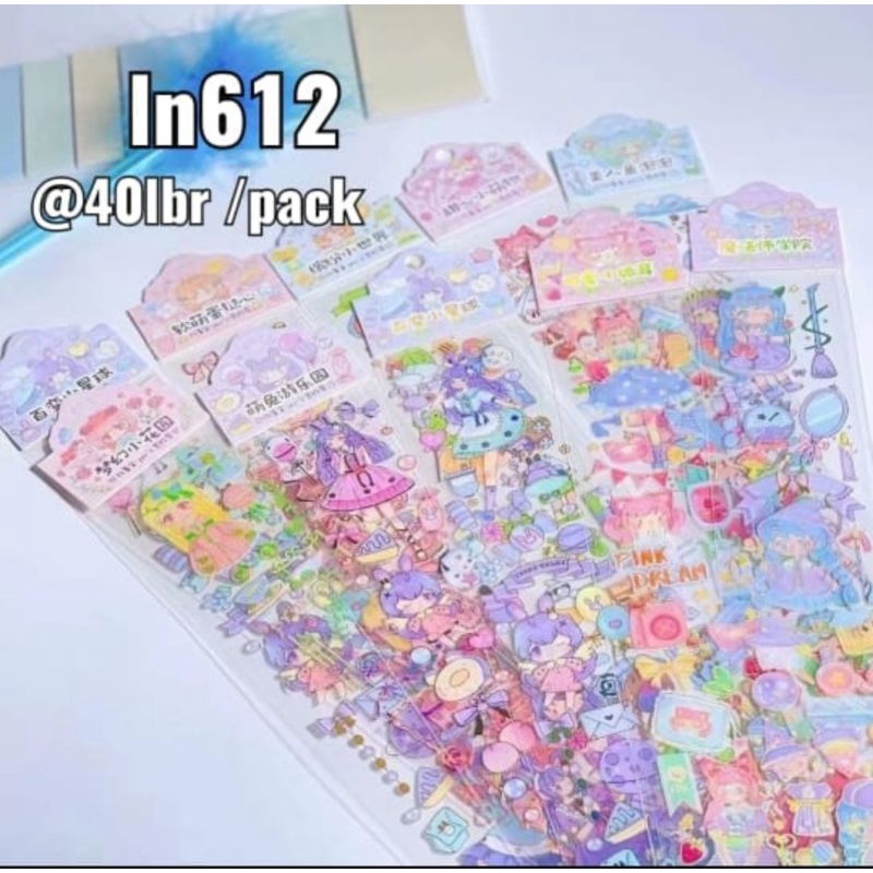 Sticker Stiker Aesthetic Lucu Kartun Momo Karakter Anak Korea 2D DIY Dekorasi Buku Botol Viral ( 1 l