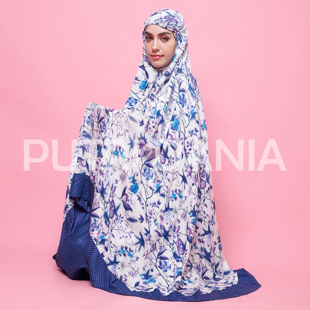 Putri Dania Mukena Dewasa  Rayon Bali Flower Variasi Rampel  Jumbo