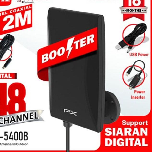 ANTENA TV DIGITAL DAN ANALOG PX DA-5400B BOOSTER INDOOR OUTDOOR