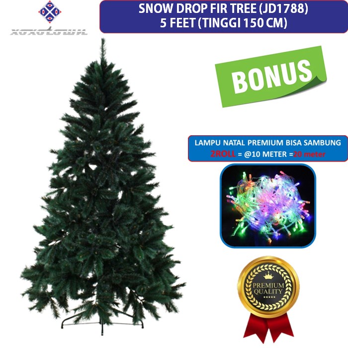 pohon natal 5 feet / 150 cm / 1,5 meter snow drop fir tree tipe jd1788 5ft