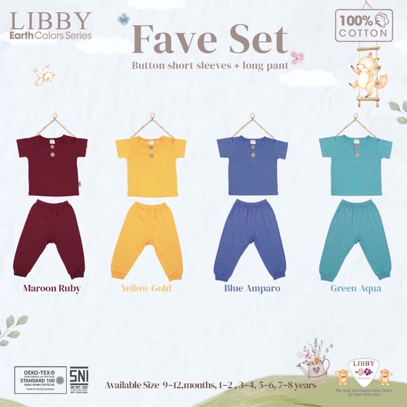 Libby Fave Set Lengan Pendek Celana Panjang