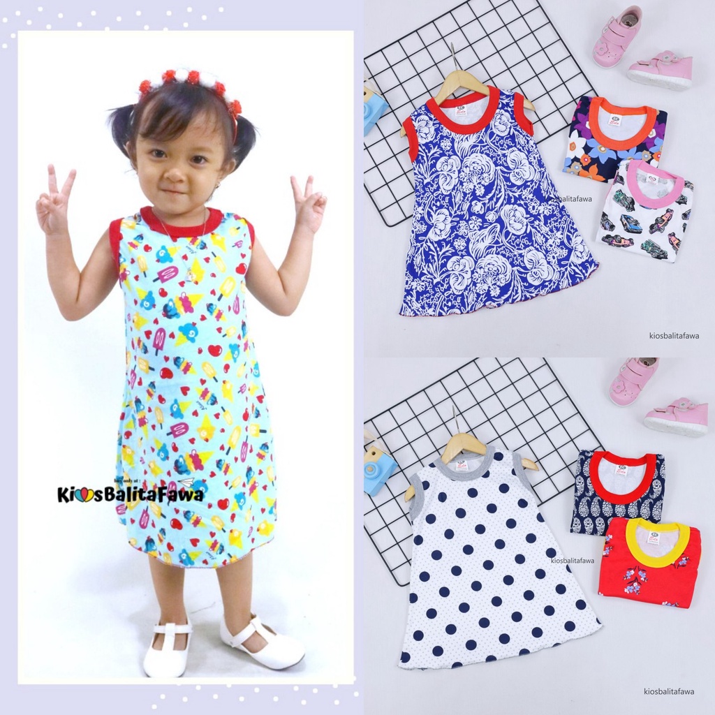 Daster Yukensi uk 1-2 Tahun / Dress Anak Perempuan Baju Harian Anak Murah Bahan Kaos babycinnamon