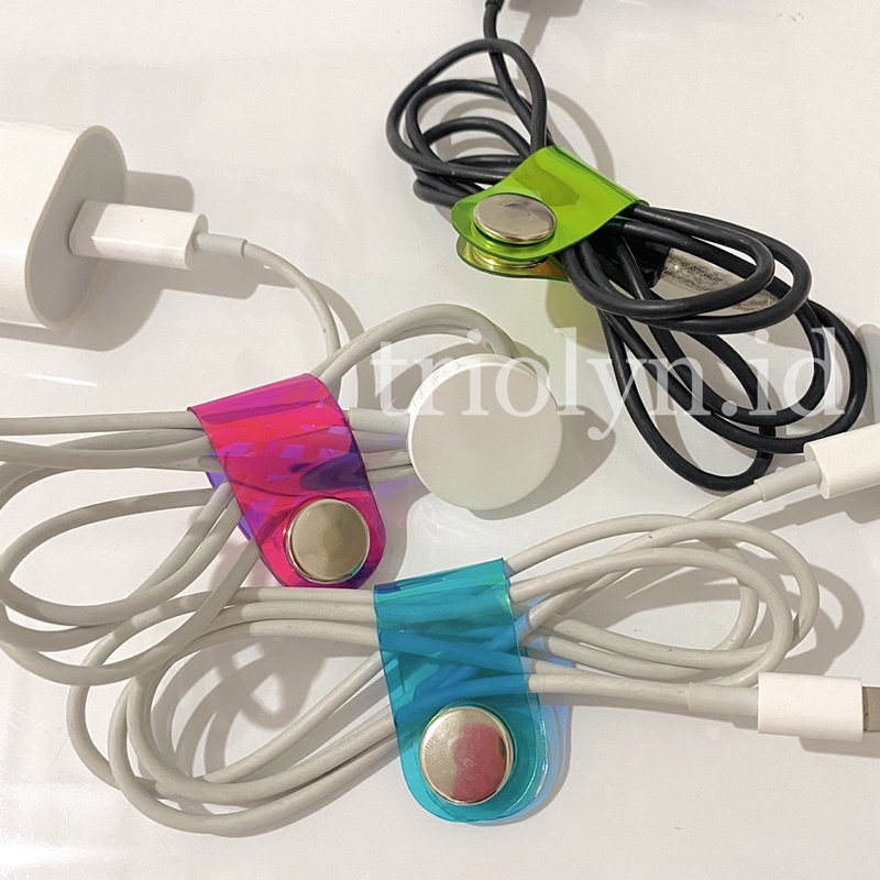 Cable Tie Charger Strap Cord Clip Penggulung Pengikat Kabel Klip Perapih PVC