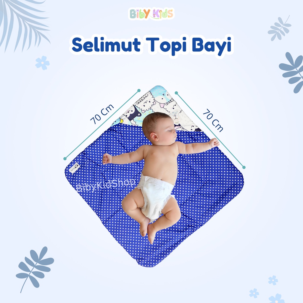 King Bear Selimut Topi Bayi Tebal Karakter Murah Motif Bolak Balik Lucu Lembut Perlengkapan Newborn