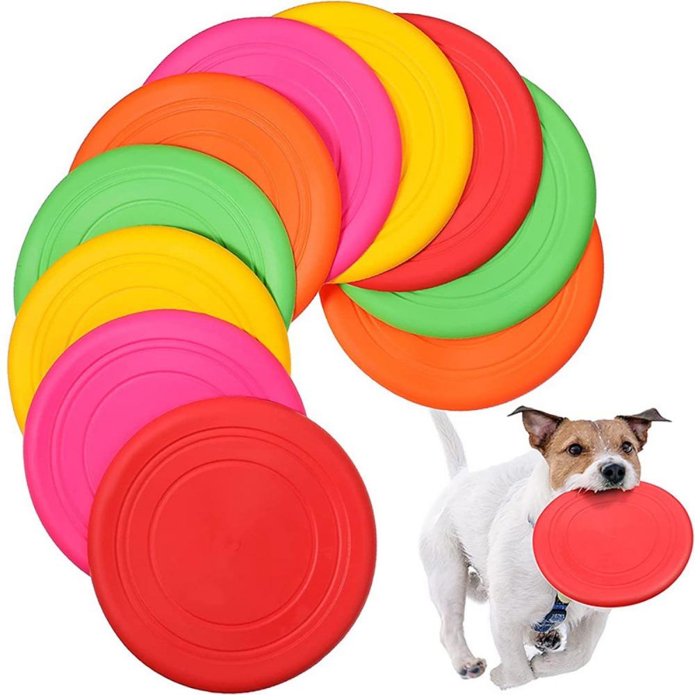 [Elegan] Dog Flying Disc Silicone Puppy Training Pan Makanan Anjing Interaktif