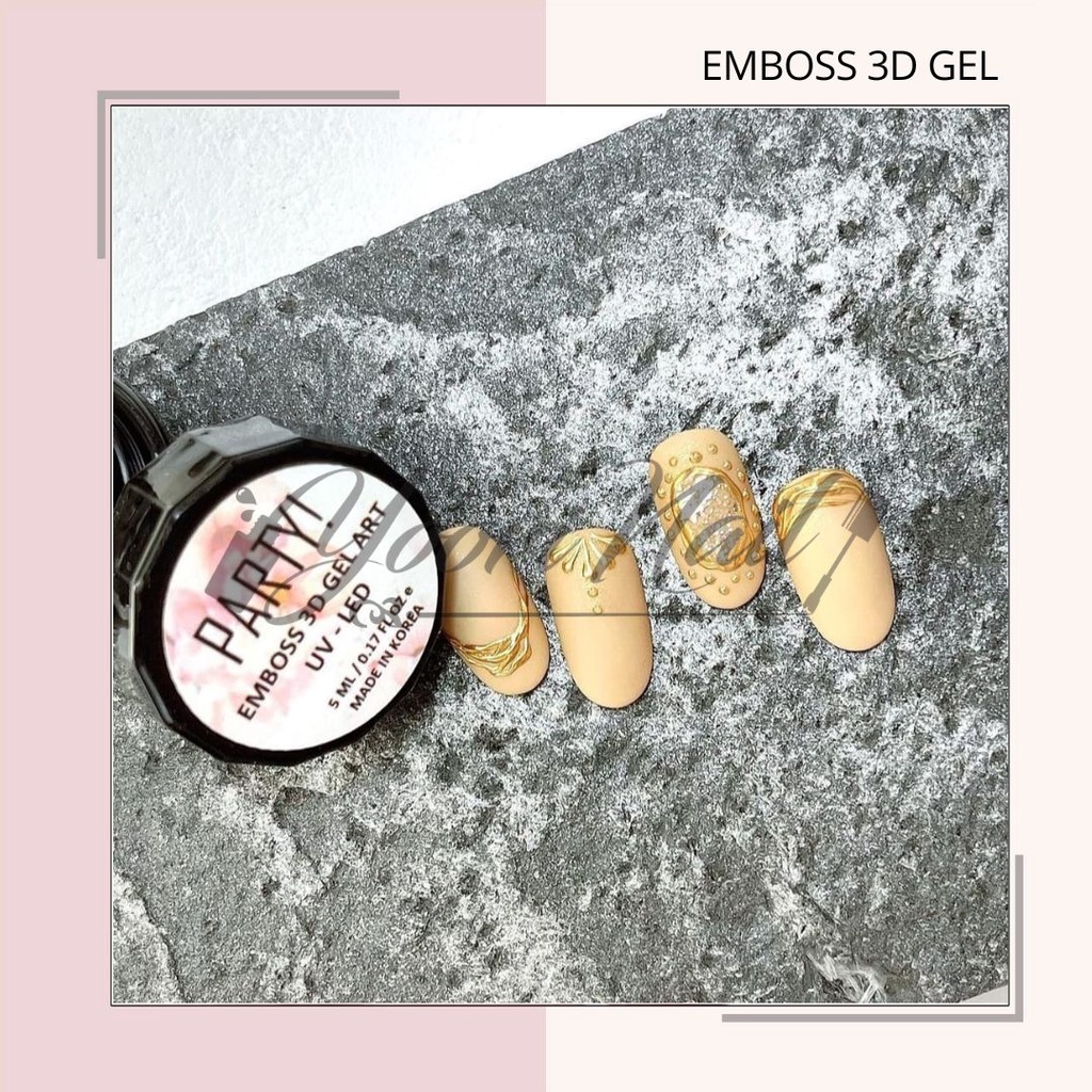 PARTY Emboss 3d gel nail art emboss gel 5ml party halal 3d gel