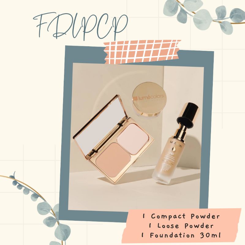 Paket Makeup Lumecolors Foundation Compact Loose Powder | Bundling bedak foundation