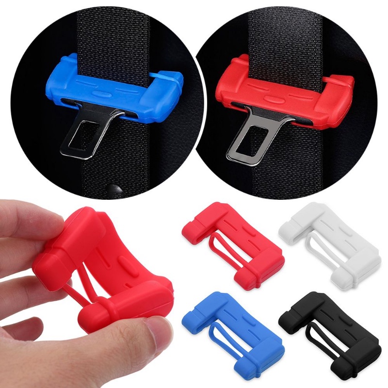 1 Pc Klip Buckle Sabuk Pengaman Mobil Universal Bahan Silikon Anti Gores