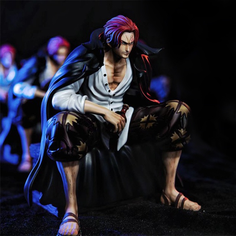 Mainan Action Figure P.O.P One Piece Chronicle BWCF Rambut Merah Duduk Bahan Pvc Ukuran 17cm