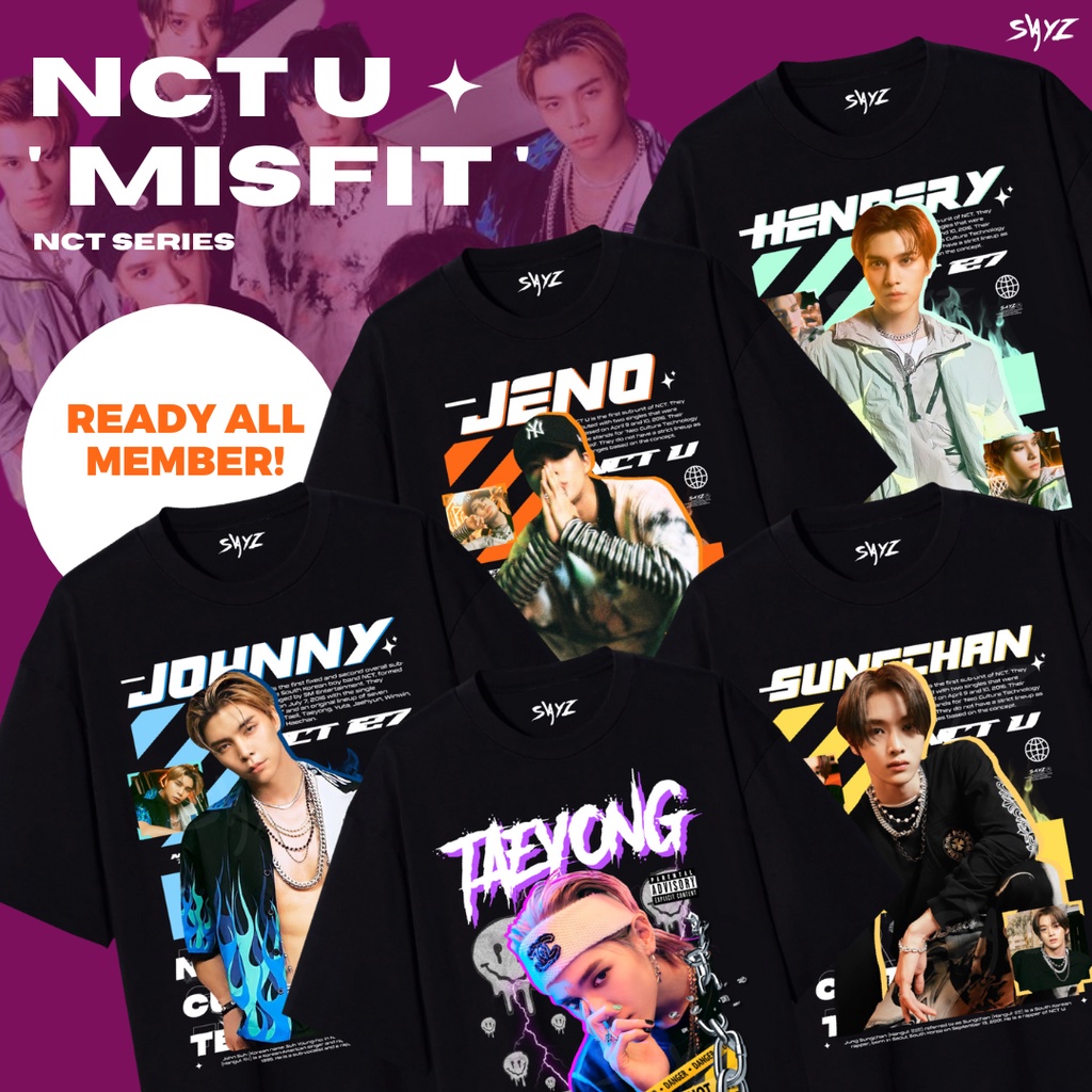 [ READY ] Kaos NCT U Misfit Album ver - All member - Taeyong Hendery Johnny Yangyang Sungchan Jeno M