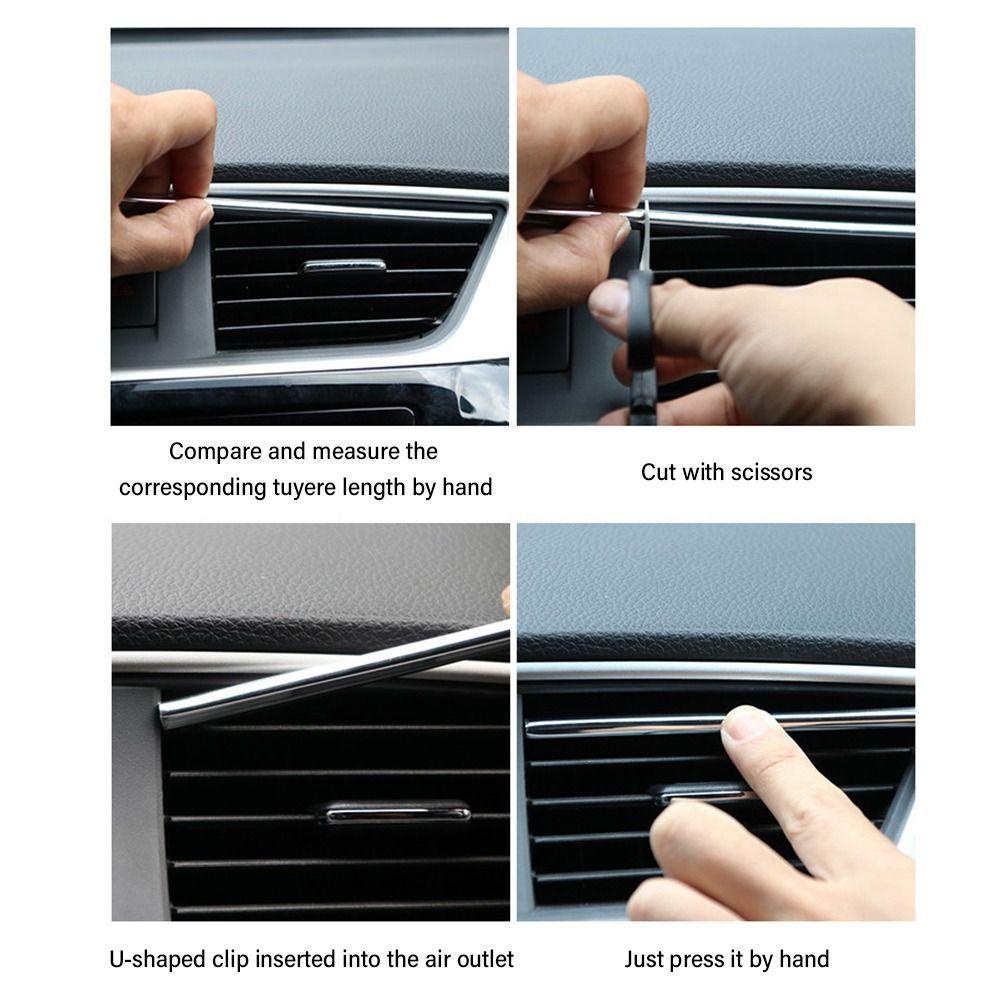 Preva 10PCs Air Outlet Decor Strips Car Styling PVC Ventilasi Ac Mobil Bentuk U Pelindung Untuk Ventilasi Ac Mobil