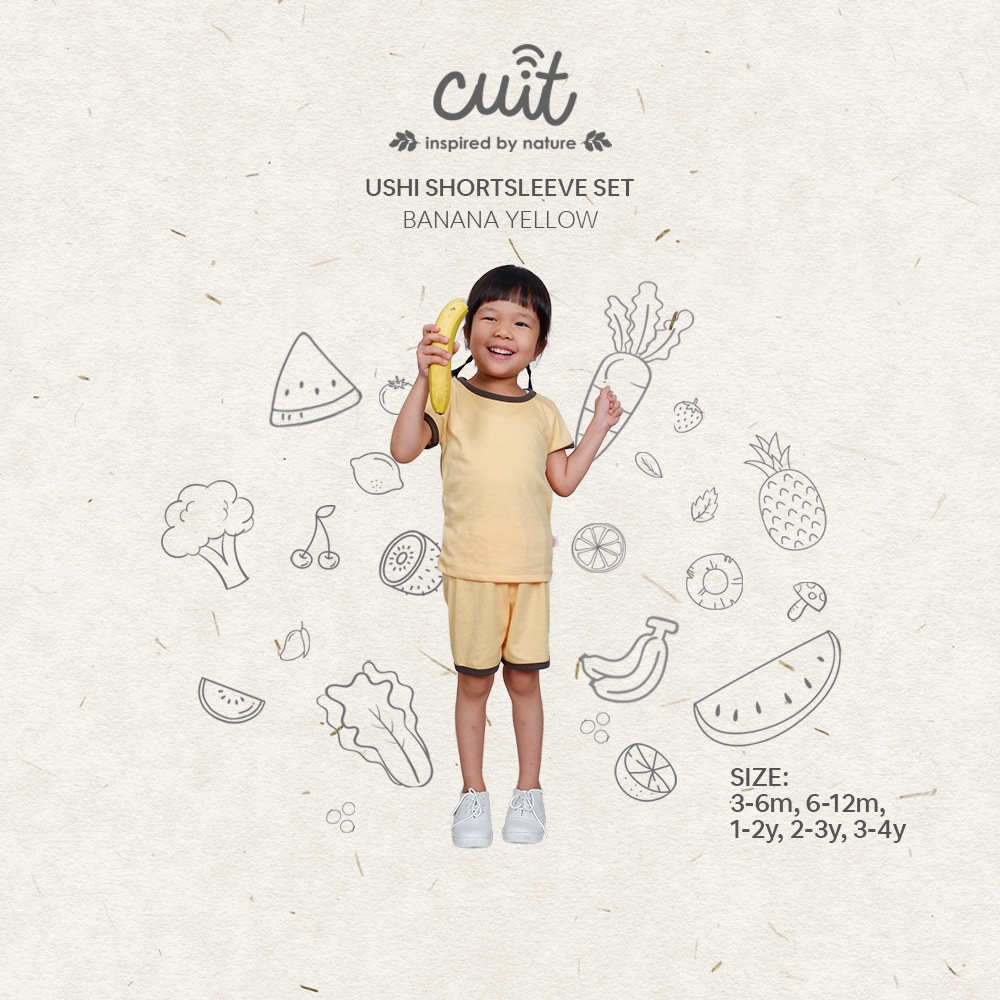 CUIT Baby 3 Bulan - 4 Tahun Ushi Setelan Pendek Unisex Furutsu Series