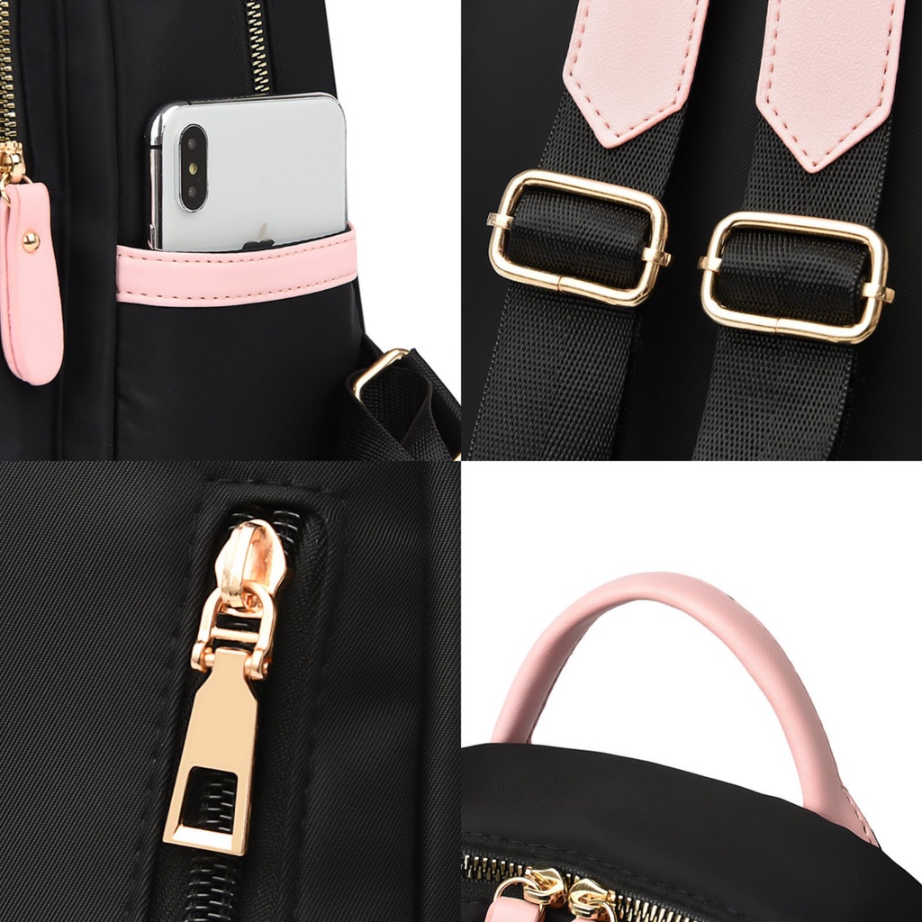 TAS RANSEL WANITA KOREA ANTI AIR TA698B5 HITAM BELLATOR GENDONG BACKPACK SEKOLAH IMPORT PUNGGUNG KULIAH KERJA CEWEK MURAH LUCU FASHION REMAJA KEKINIAN BRANDED BATAM