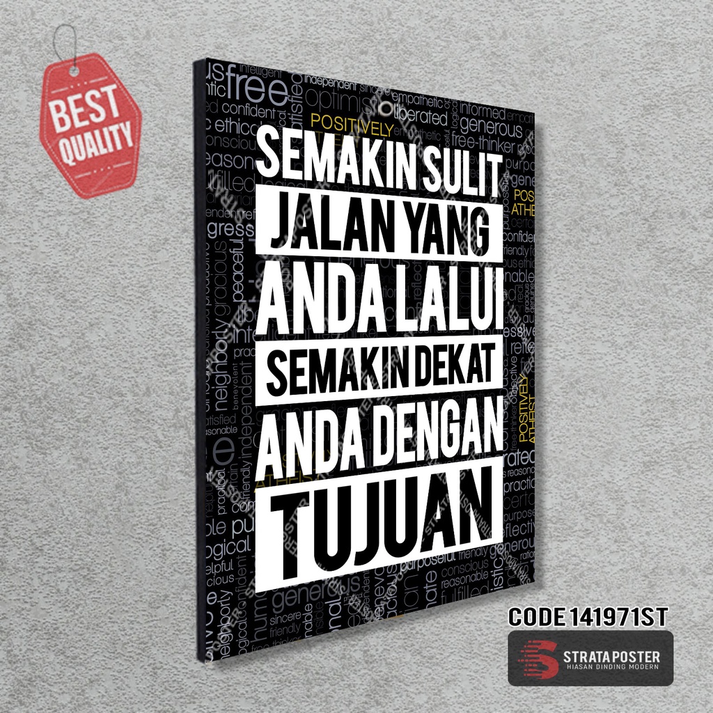Hiasan dinding kata kata motivasi Poster quote Dekorasi ruangan Wall decor