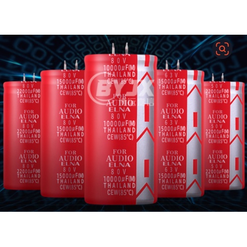 8pcs Kapasitor 80V 15,000UF 35x60mm Warna Merah