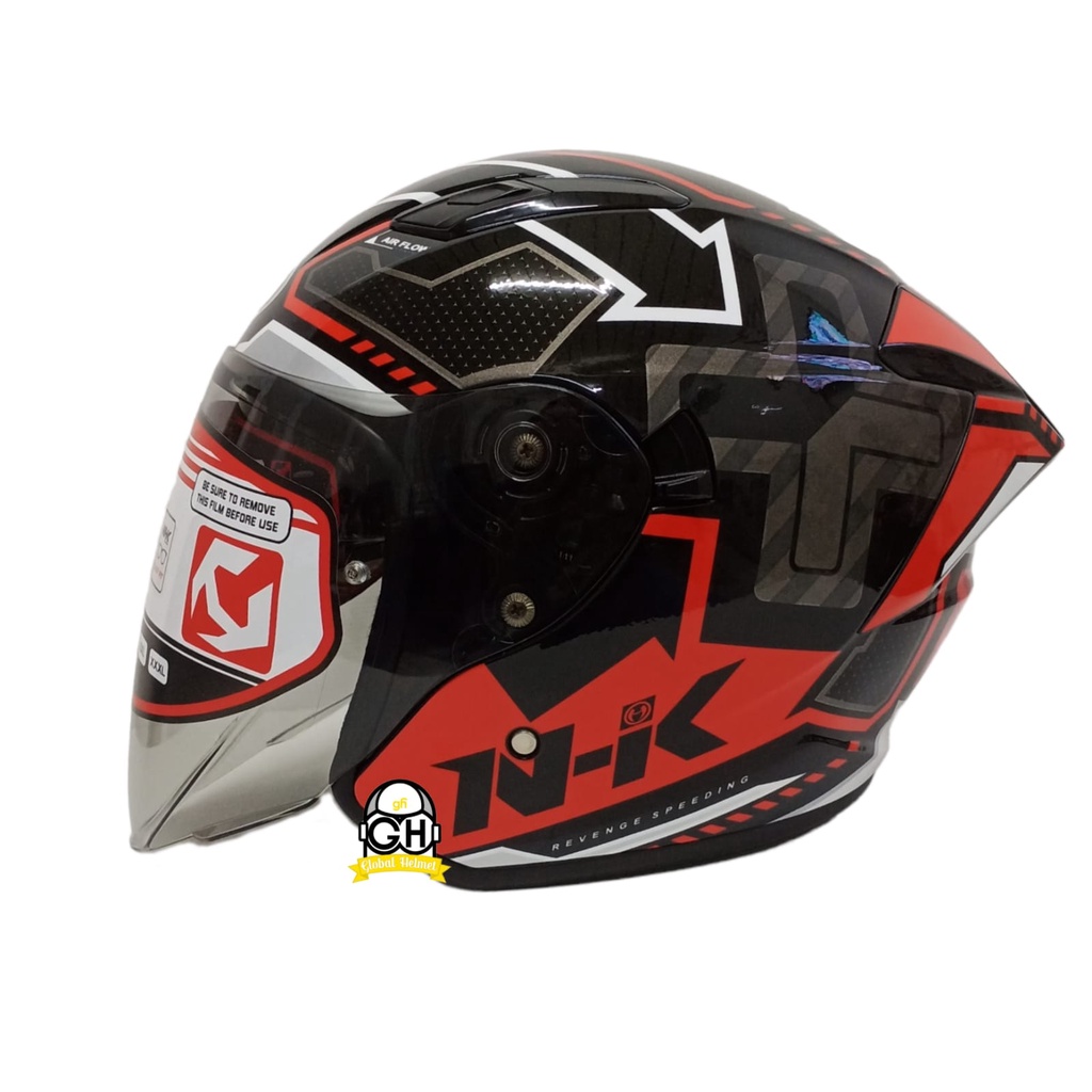 NHK HELM S1 GP PRO REVENGE SPEED BLACK RED GPPRO DOUBLE VISOR DD-RING