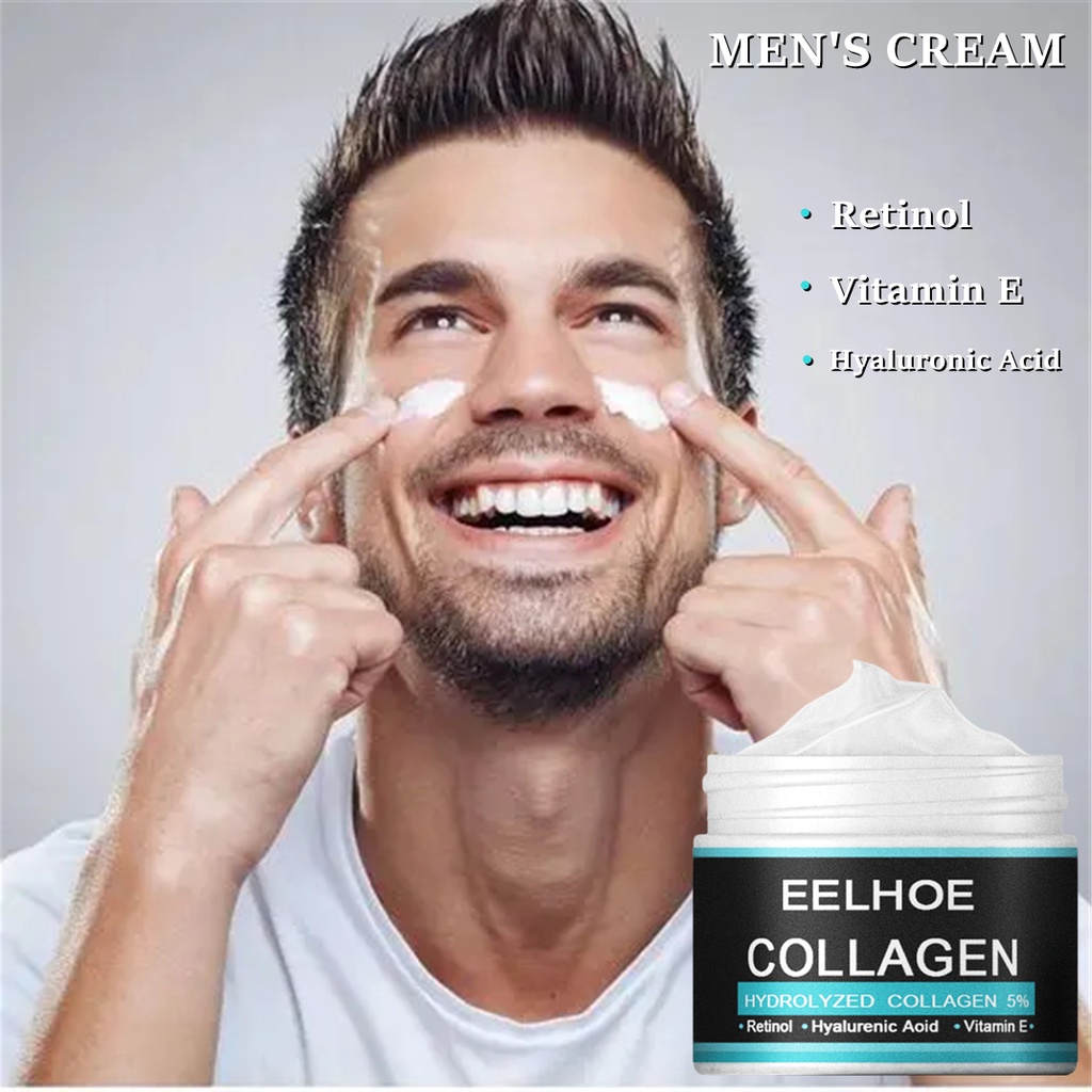 EELHOE Men's Collagen Cream 50gr Original Cream Wajah Pria  Penghilang  kantung mata dan kerutan Krim Pelembab Wajah