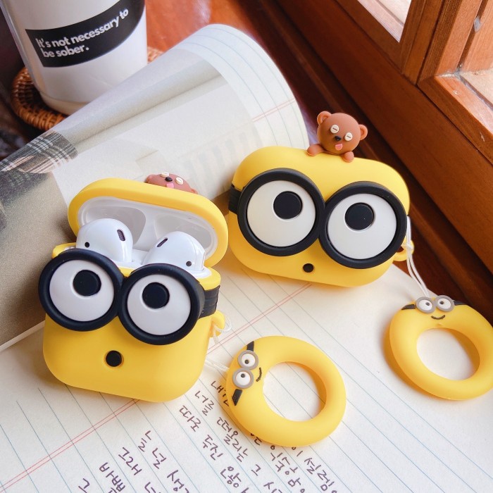 earphone AIRPODS GEN 1 2 3 PRO INPODS CASING MINION PAPOY CASE AIRPODS - Airpods 1/2 mini bluetooth 