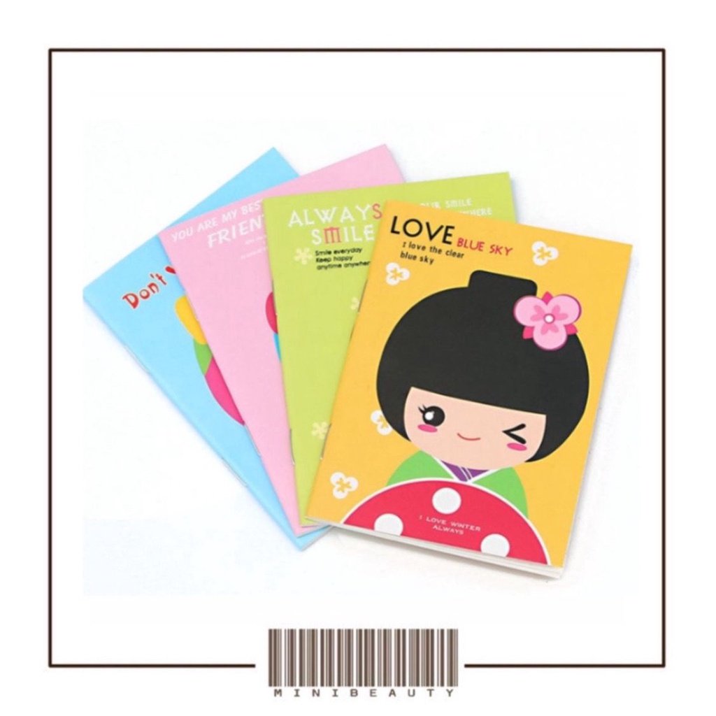 buku tulis mini motif kartun cartoon mini note book buku catatan memo pad lucu buku kartun kecil motif karakter notebook notepads