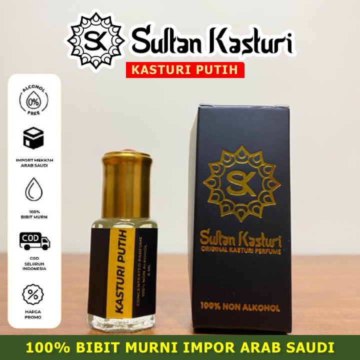[COD] 100% Original Kasturi Putih - Parfum Sholat Minyak Wangi Kasturi Putih Original Sultan Kasturi