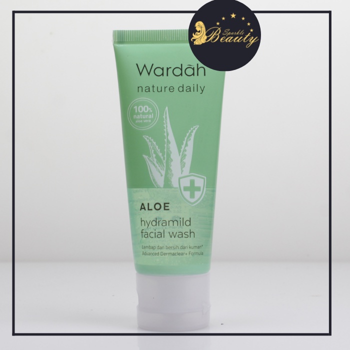 Wardah Nature Daily Aloe Hydramild Facial Wash 60ml/reallpict/bpom/pembersih wajah aloe asli/pencuci