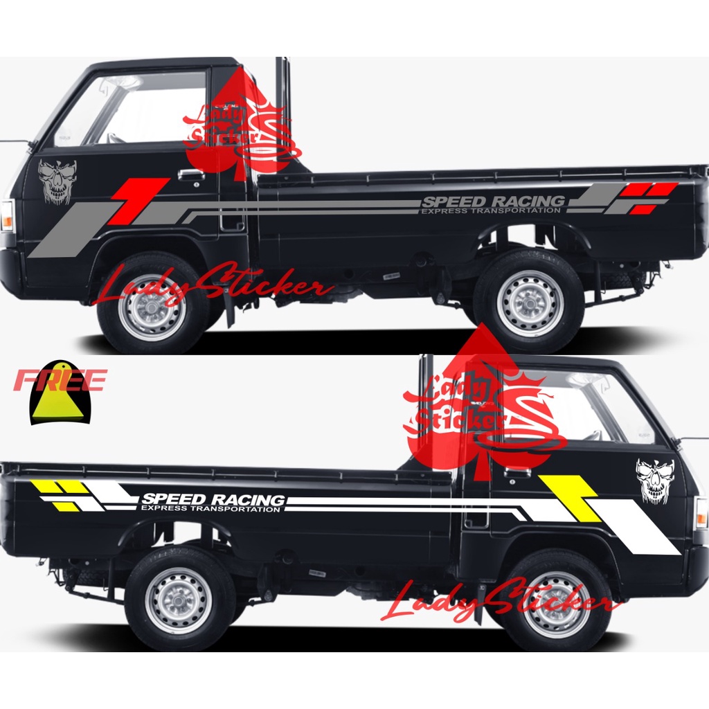 Sticker stiker mobil pickup L300 sticker speed racing mobil pickup mitsubishi L300