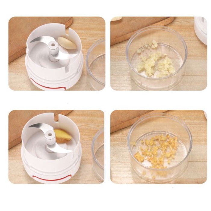 Mini Food Chopper / Blender Tarik Tangan Manual /  Alat Pemotong Pisau Tajam