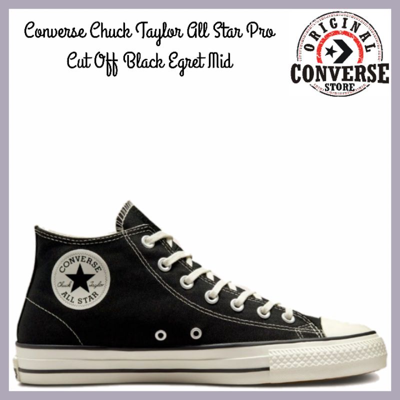 ORIGINAL CONVERSE CHUCK TAYLOR ALL STAR PRO CUT OFF BLACK EGRET Mid A02136C UNISEX